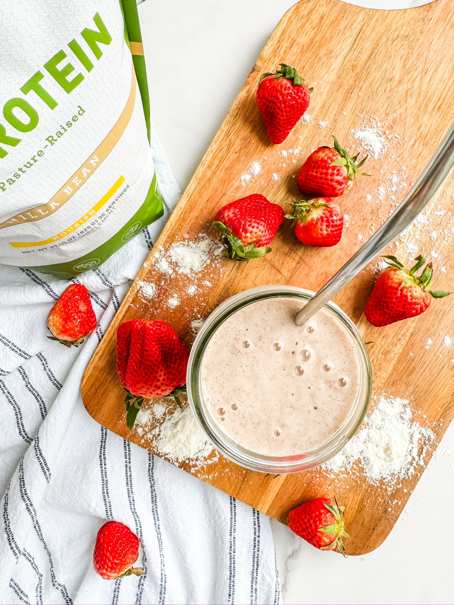 Balancing Milkshakes Hormone-Balancing, High-Protein Strawberry Milkshake Smoothie | Sarah's ...